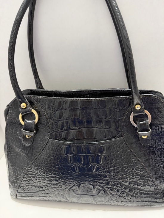 Brahmin Handbags - Brahmin Black Croc-Embossed Leather Shoulder Tote